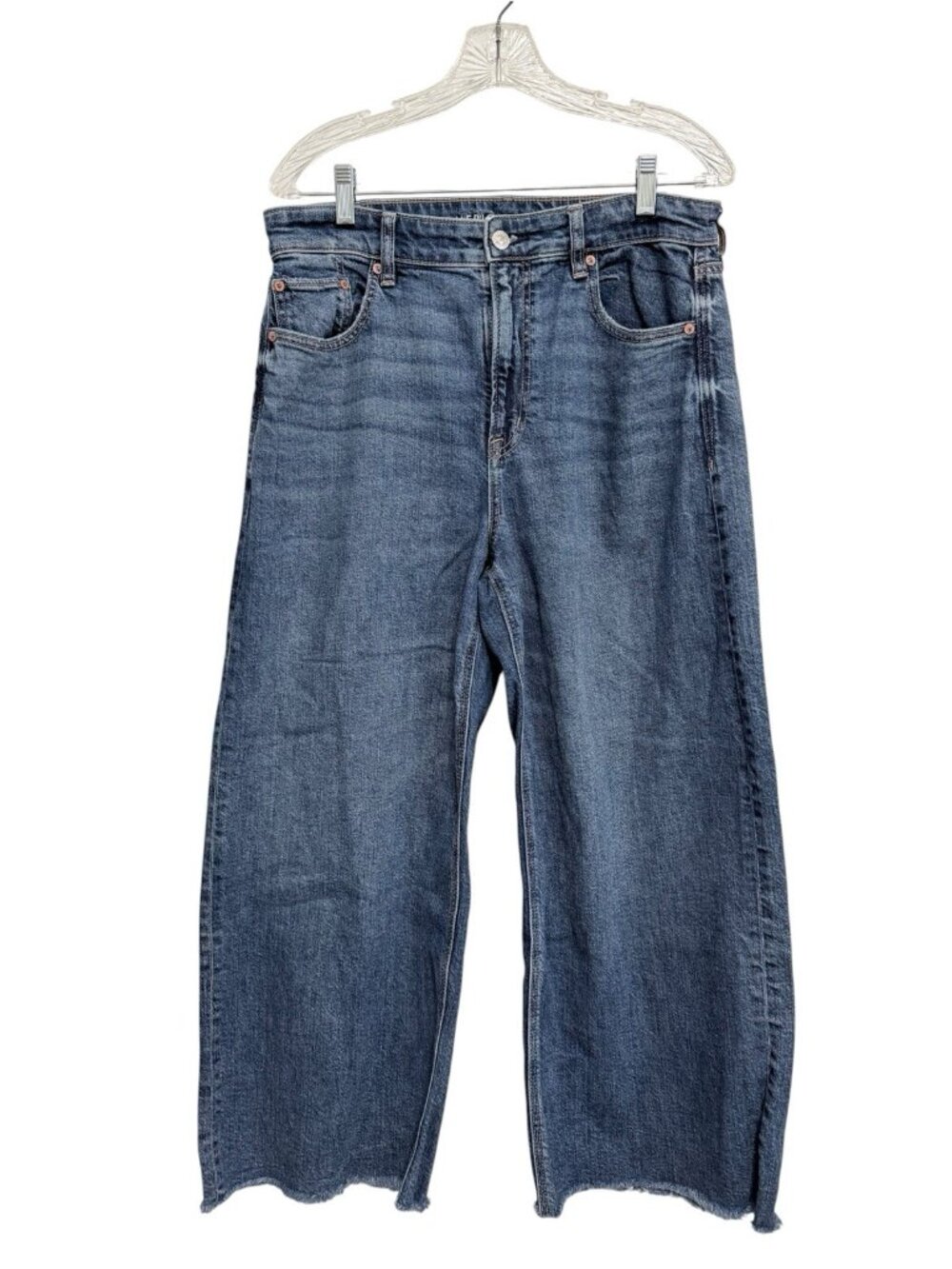 American Eagle Outfitters Super High-Rise Baggy Wide-Leg Jeans Blue 12 X-Short